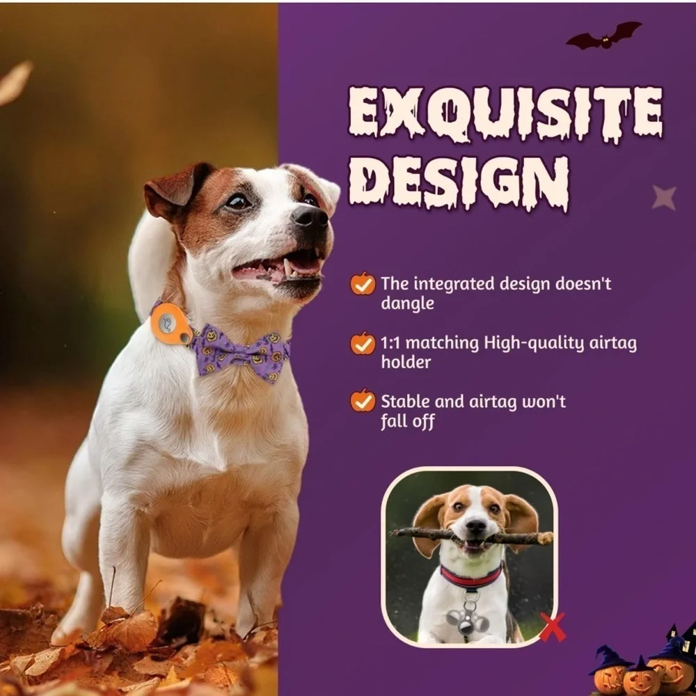 Halloween AirTag Dog Collar, Fashion Dog Collar for Small dog